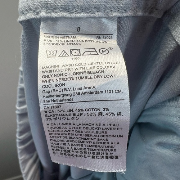 Banana Republic Womens Linen Blend Wide Leg Pleated Trouser Pants Elastic Size 8 - Picture 13 of 14